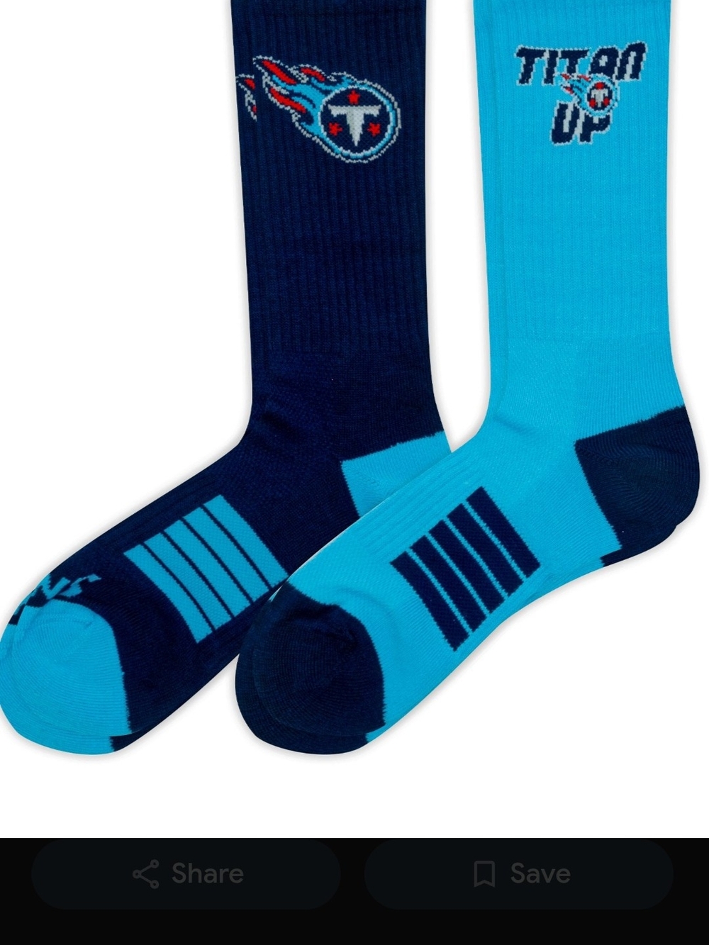 Men’s Titans Up Crew Socks - Light Blue/Navy